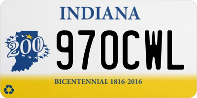 IN license plate 970CWL