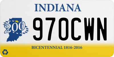 IN license plate 970CWN