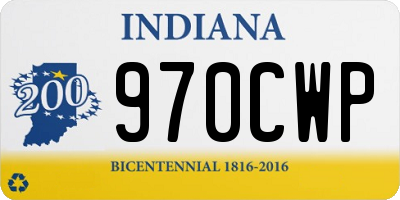 IN license plate 970CWP
