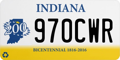 IN license plate 970CWR