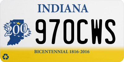 IN license plate 970CWS