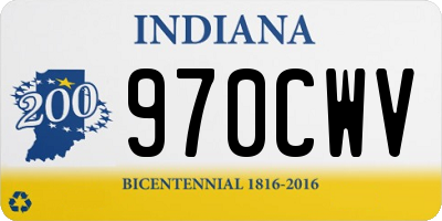 IN license plate 970CWV