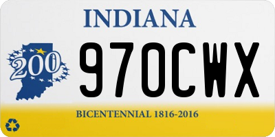 IN license plate 970CWX