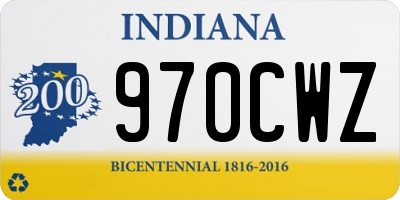 IN license plate 970CWZ