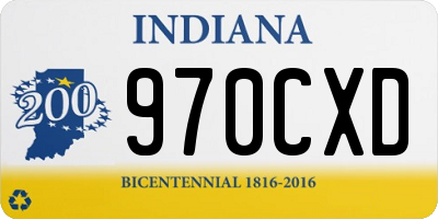 IN license plate 970CXD