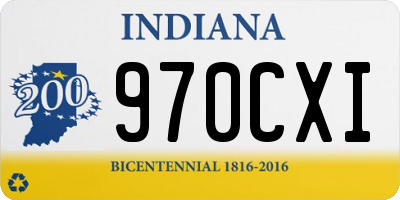 IN license plate 970CXI