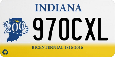 IN license plate 970CXL