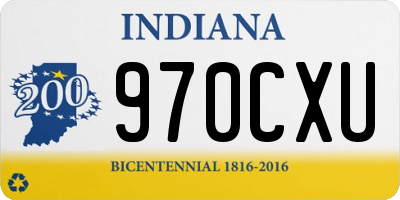 IN license plate 970CXU