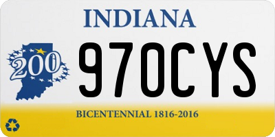 IN license plate 970CYS