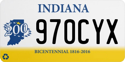 IN license plate 970CYX
