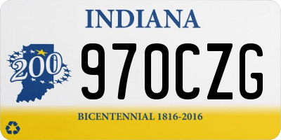 IN license plate 970CZG