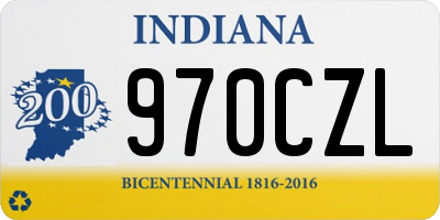 IN license plate 970CZL