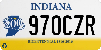 IN license plate 970CZR