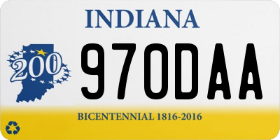 IN license plate 970DAA