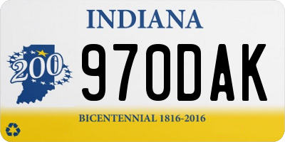 IN license plate 970DAK