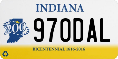 IN license plate 970DAL
