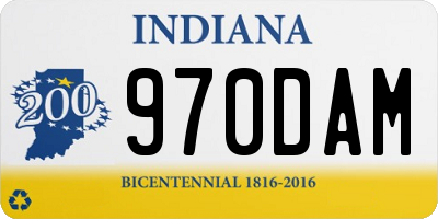 IN license plate 970DAM