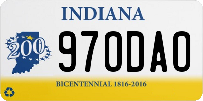 IN license plate 970DAO