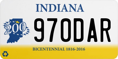 IN license plate 970DAR