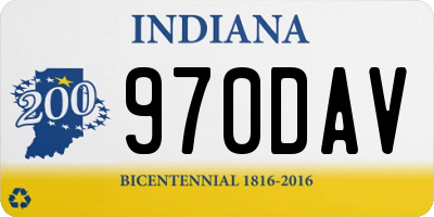 IN license plate 970DAV