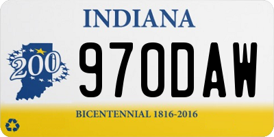 IN license plate 970DAW