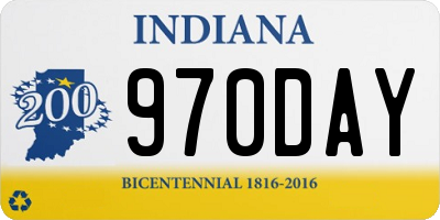 IN license plate 970DAY