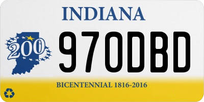 IN license plate 970DBD