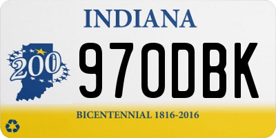 IN license plate 970DBK