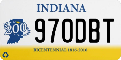 IN license plate 970DBT