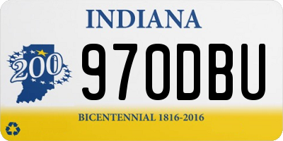 IN license plate 970DBU