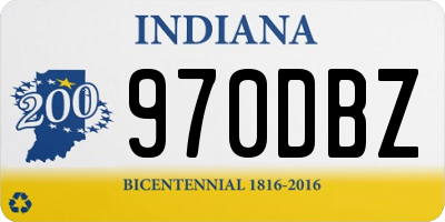IN license plate 970DBZ