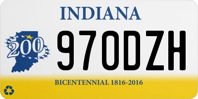 IN license plate 970DZH