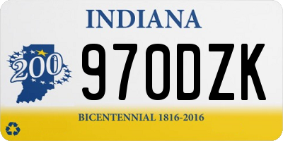 IN license plate 970DZK