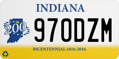 IN license plate 970DZM