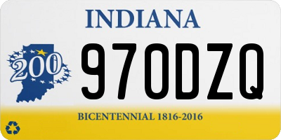 IN license plate 970DZQ