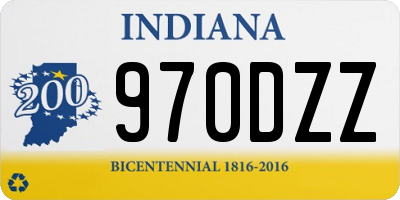 IN license plate 970DZZ