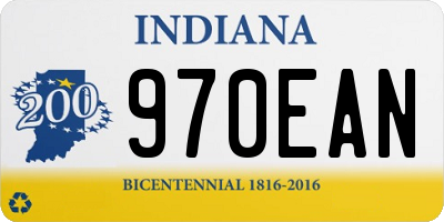 IN license plate 970EAN
