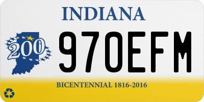 IN license plate 970EFM