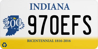 IN license plate 970EFS