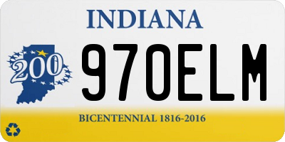 IN license plate 970ELM
