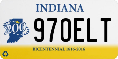 IN license plate 970ELT