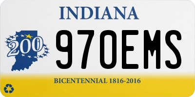 IN license plate 970EMS