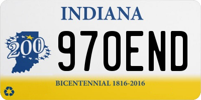 IN license plate 970END