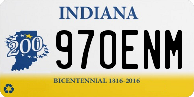 IN license plate 970ENM