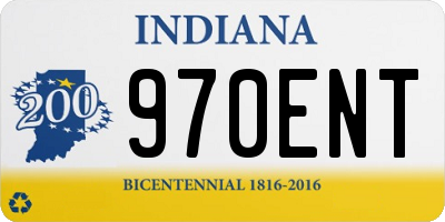 IN license plate 970ENT