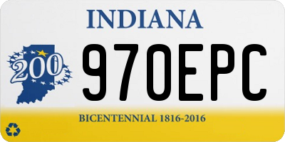 IN license plate 970EPC