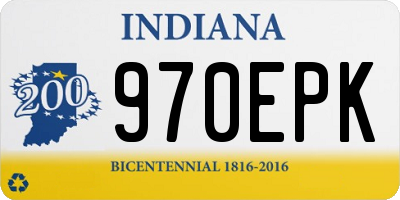 IN license plate 970EPK