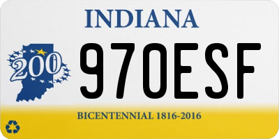 IN license plate 970ESF