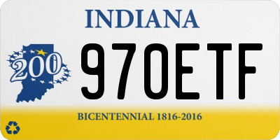 IN license plate 970ETF