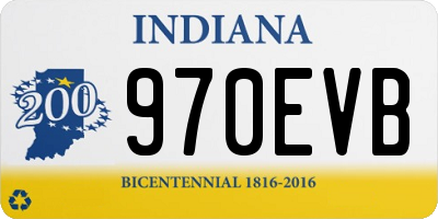IN license plate 970EVB